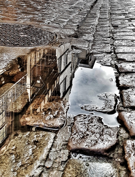 Pfütze in Rouen, Frankreich