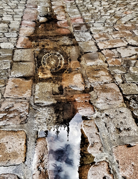 Pfütze in Rouen, Frankreich