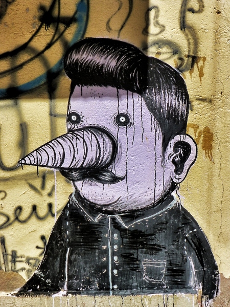 Graffiti in Port de Sóller auf Mallorca, Spanien