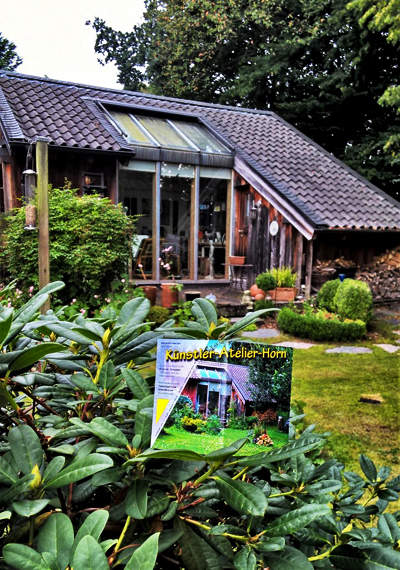 Meine Atelierkarte geht auf Reisen - Start ist in Overath vor dem Atelier